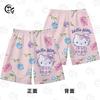 Pantalones Casuales de Dibujos Animados Lindos Kt Hello Kitty de Venta Caliente Transfronteriza Estampado 3D Versátiles Modernos Ajustados Cinco Cuartos