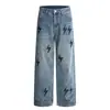 Parker de Estilo Americano High Street para Otoño con Jeans Rayo para Hombre, Marca de Moda, Holgado Recto Casual Versátil Estilo Callejero de Primavera y Otoño