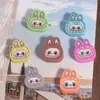 Lindo Dibujo Animado Labubu Arcilla Suave Agujero Recto Cuentas Sueltas DIY Cadena para Teléfono Móvil Llavero Cadena para Bolso Accesorios de Joyería