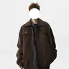 Chaqueta de cuero casual de alta calidad para hombre, estilo americano de otoño, diseño holgado, chaqueta de trabajo, marca de moda, abrigo de cuero versátil con cuello de solapa