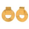 Brincos de temperamento de moda europeia e americana, design simples, retrô, explosivo, aço inoxidável, banhado a ouro 18K, brincos de anel clássicos