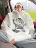 Sudadera para Hombre Otoño e Invierno 2025 Nueva Dibujos Animados Casual con Capucha Oversize High Street Holgada Sudadera Ropa para Hombre