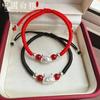 Pulsera de plata esterlina doce dragón del Zodíaco cuerda roja femenina año de nacimiento plata pura Cuentas de la suerte para niños tejida a mano regalo para pareja