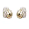 Pendientes de aro metálicos retro de alta gama franceses para mujer, de lujo ligero, elegantes, simples y versátiles, pendientes geométricos