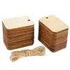 Etiquetas de Virutas de Madera Natural sin Acabar con Cordel, para Decoración de Bodas Fiestas de Cumpleaños Colgantes de Madera DIY