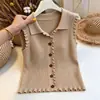 Top de tirantes de punto para mujer, único, exquisito, súper bonito, de alta gama, para verano, exterior, sin mangas, para la playa