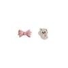 Aretes de Flor Pintada Rosa con Aguja de Plata S925 Coreanos Dulces Femeninos de Corazón Mariposa Casuales y Más Fáciles de Combinar
