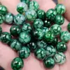Ágata Flor de Gelo Verde Esmeralda Contas Redondas Contas Soltas de Jade 10mm Ágata Escama de Dragão Pulseira Colar Acessórios de Joias Contas de Jade