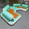 Amazon Cadeira Lounge de Água Inflável Transfronteiriça Cama Flutuante Sofá Tecido Escovado Plataforma de Água Portátil Plataforma Flutuante Ilha Flutuante para Várias Pessoas