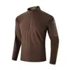 Top masculino de outono novo, de alta qualidade, para uso casual ao ar livre, com zíper parcial, mangas compridas, gola alta e forro de fleece