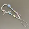 Corrente de Celular Feminina com Contas Ins Corrente para Pendurar Corrente com Pingente de Laço Lanyard com Pingente de Câmera Ccd Nova Tendência Popular