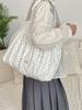 5291 Falda Plisada Estilo Lazy Bolso de Hombro con Cordones Bolso Sobaco de Gran Capacidad Bolso Coreano de Lona Bolso Nuevo de Primavera y Verano