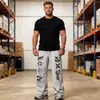 Pantalones deportivos de estilo callejero americano transfronterizos, estilo jazz relajado, joggers de pierna recta, pantalones largos casuales holgados de hip-hop