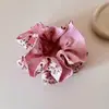 Scrunchie Floral de Camada Dupla com Alta Elasticidade Que Não Danifica o Cabelo, Adequado para Penteados de Coque, Acessório de Cabelo Xadrez Fresco e Simples para Mulheres