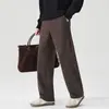 Nueva colección Otoño/Invierno 2026: Pantalones casuales para hombre, ligeros, de lujosa mezcla de lana, corte relajado, pierna recta, sencillos y modernos, versátiles