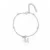 Pulsera de Perlas con Letras de Diamante Nuevo Europeo y Americano para Mujer, Colgante de Letra de Circonita, Pulsera de Perlas de Arroz, Enviado desde Yiwu