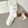 26 Meias de Dormir Cartoon Tridimensional em Fleece Coral Outono e Inverno Meias Quentes para Casa Meias Fofas KT de Cano Médio Meia Fleece
