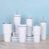 Sublimación Transfronteriza Vaso con Pajita de 20oz Vaso Termo de Acero Inoxidable 304 Vaso Frío para Hielo Vaso para Coche de 30oz Vaso Huevo