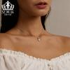 Collar sencillo de ópalo con forma de corazón, superventas en Amazon, de plata de ley s925 con baño de platino y circonita, colgante de moda.