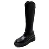 Botas Longas de Cavaleiro Outono/Inverno 2026 Bico Redondo Material Macio Solado Grosso Aumenta Altura Para Saídas de Outono/Inverno Botas Femininas de Salto