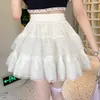 Pastel Falda Pomposa 2025 Falda Falda Corta Falda Blanca Nueva de Verano para Mujer Falda de Corte A Falda de Cintura Alta Falda de Paraguas Media Falda