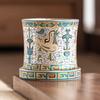 Juego de Té Plateado de Plata de Ley 999 de Fábrica Taza de Té de Cerámica Taza de Transferencia de Grano Xiang de Dunhuang Taza de Cata de Té Taza de Maestro de Lujo Ligero Individual