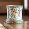 Fabricante 999 Juego de Té de Plata Dorada Taza de Té de Cerámica Patrón Auspicioso de Dunhuang Taza Giratoria Taza de Té Lujo Accesible Taza Maestra Individual