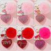 Día de San Valentín Terciopelo coreano Diamante Corazón AMOR llavero colgante accesorios para bolso regalo para amigos y amantes