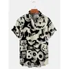 Nova camisa de manga curta 3D transfronteiriça Camisa impressa de Halloween camisa masculina de festa solta Europa e Estados Unidos DIY para figurar