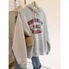 Sudadera con Capucha Gris Americana para Mujer Primavera y Otoño Tops Pequeños Nueva Colección Otoño e Invierno 2025 Forrada de Polar y Engrosada