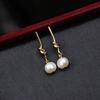 Pendientes de perlas naturales Mingyuan, pendientes de plata de ley s925, pendientes de gancho personalizados de moda, regalo para mujeres