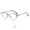 Populares Lentes de Prescripción de Alto Gama en Oro Rosa para Mujer, Lentes de Metal Ultraligeros con Montura Polygonal Grande, Lentes Anti-Luz Azul