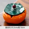 Wg6Q Cinzeiro de Cerâmica Laranja Personalizado Tendência Casa à Prova de Vento Mesa de Centro Doméstica com Tampa Anti-Vento Acessível Luxo