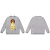 Moletom BAPE com estampa de cabeça de macaco estilo japonês, tendência transfronteiriça, gola redonda, unissex, corte solto, jaqueta de manga curta para outono e inverno