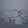 Armazones de Gafas Sin Montura de Titanio Puro para Hombres y Mujeres, Ultraligeros, Anti Luz Azul, Antirradiación, con Lentes Graduadas