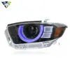 Adequado para Modificação do Conjunto do Farol do Highlander 2009-2014 com Lente de LED e Luzes de Circulação Diurna