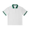 2025 primavera y verano 240g algodón perla solapa manga corta camiseta marca de moda para hombre vivo holgado casual medio cierre playera polo