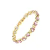 Moda Europeia e Americana Popular Pulseira de Liga Metálica Ecológica Ajustável com Imã Completo, Formato de Coração com Pontos de Diamante Gauss, Para Mulheres, Fornecimento Pronto para Exportação