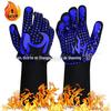 Luvas de aramida de alta temperatura 800 graus, retardantes de fogo, isolamento térmico para forno de micro-ondas, forno de cozimento, luvas de churrasco