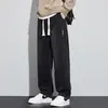 Calça jeans masculina vintage lavada, calça de ganga americana de perna larga solta reta, marca da moda, calças casuais estilosas e versáteis