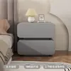Mesa Lateral Color Crema, Mesita de Noche, Armario de Almacenamiento para Dormitorio de Lujo Ligero Estilo Italiano de Gama Alta, Mesita de Noche Minimalista, Mesita de Noche Pequeña