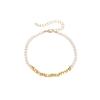 Nuevo Estilo Collar Pequeño de Perlas de Agua Dulce Oro Roto Geométrico Combinable Retro Lujo Ligero Collar de Plata Rota Estilo Popular Coreano Estilo ins