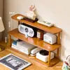 Prateleira de Armazenamento de Múltiplos Níveis Organizador de Lanches e Copos para Mesa Balcão de Bar Suporte para Copos de Café Estante de Livros de Madeira Maciça para Bancada