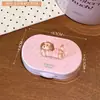 Han Feng Simple Lindo Oso Pupila Hermosa Caja Ins Dibujos Animados Caja Acompañante para Lentes de Contacto Caja de Doble Enlace Caja de Cuidado Portátil