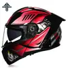 Casco Abierto de Motocicleta Ff Casco de Motocicleta de Media Temporada con Doble Lente Casco Integral de Motocicleta para Hombre y Mujer Vehículo Eléctrico