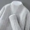 Lã 100% Australiana Masculino Gola Redonda Espessado Trançado Outono Inverno Transfronteiriço Casual Camada Base Malha Suéter Comércio Exterior Atacado