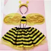 Fiesta de Mardi Gras Halloween Niños Niñas Abeja COSPLAY Diadema Alas Falda Traje