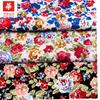 Algodão popeline de algodão tecido estampado flor de peônia estilo étnico tecido para roupas de mulheres e crianças sapatos e chapéus atacado de peças em estoque