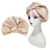 Nueva Gorra de Dormir Elástica de Ala Ancha, Gorra de Dormir Transfronteriza de Doble Capa Imitación Seda para el Cuidado del Cabello, Gorra de Quimioterapia Satinada Anudada para Belleza y Cuidado del Cabello