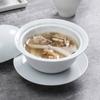 Jingdezhen Restaurante de Lujo Taza Nido de Pájaro Desplegando Alas Taza de Postre Taza para Sopa de Vino Taza para Estofado con Tapa Phnom Penh Vajilla de Cerámica Blanca Pura